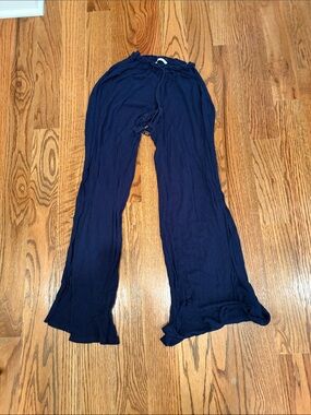 Womans Navy Blue Elastic Waist cover up pants